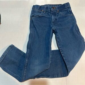 Wrangler Kids Retro Straight Leg Jeans Size 8 Classic Stiff Denim Durable Cowboy